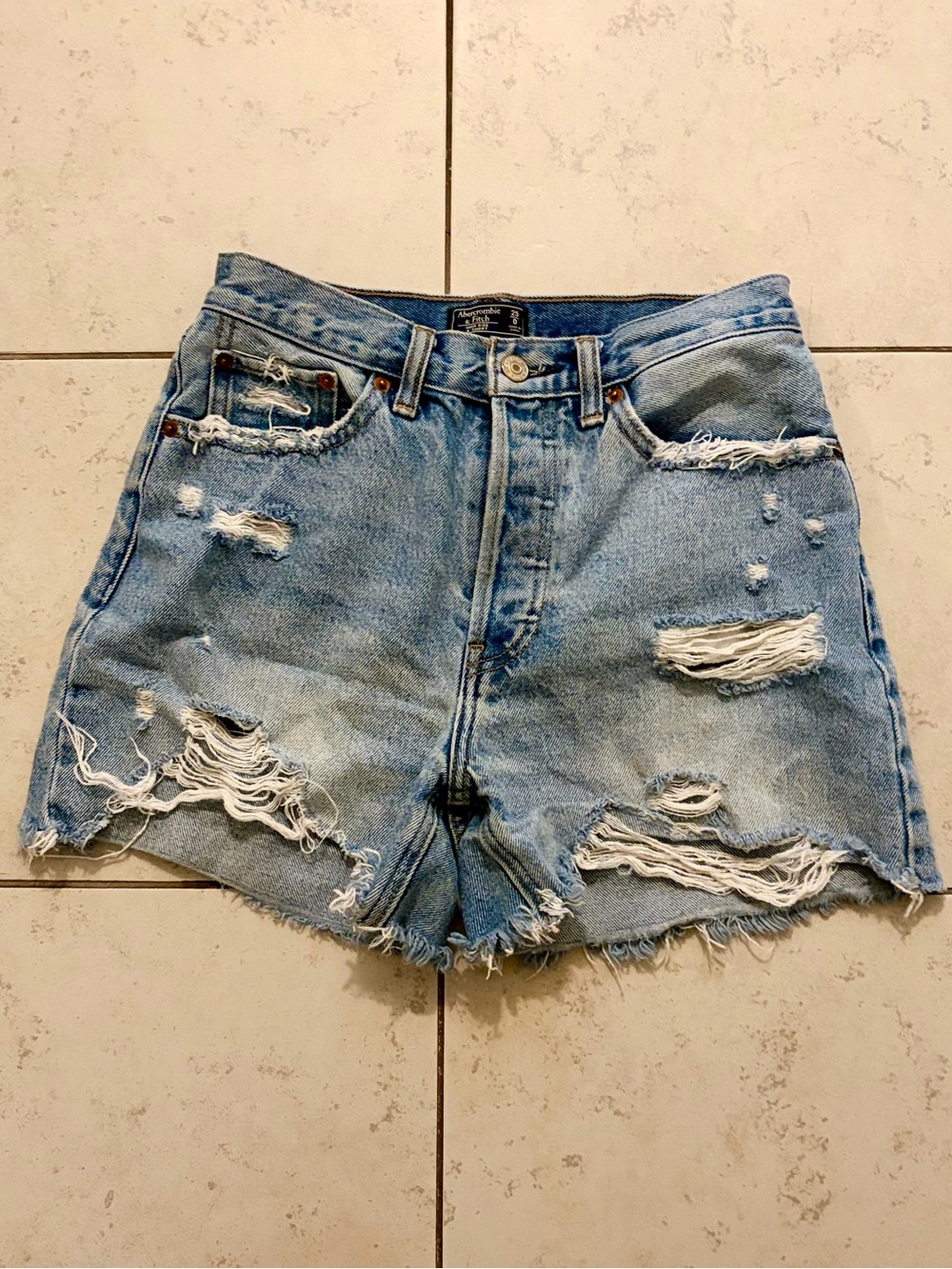 ABERCROMBIE shorts high rise denim blue 25 / 0